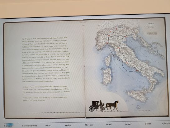 ファニーのイタリア旅行の工程図