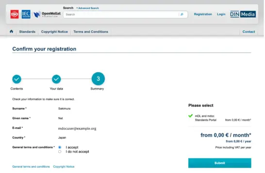 Registration confirmation