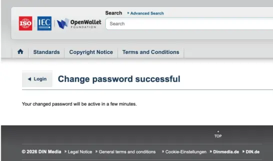 password creation successful and login